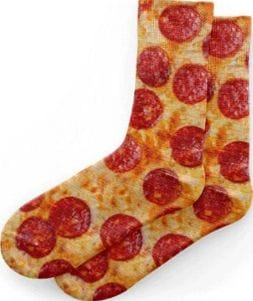 Șosete cu imprimeu de pizza pepperoni